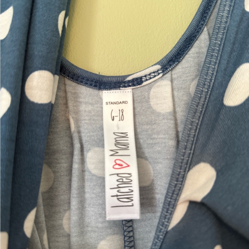 Latched Mama Blue and White Polka Dot long Momper - Picture 4 of 4